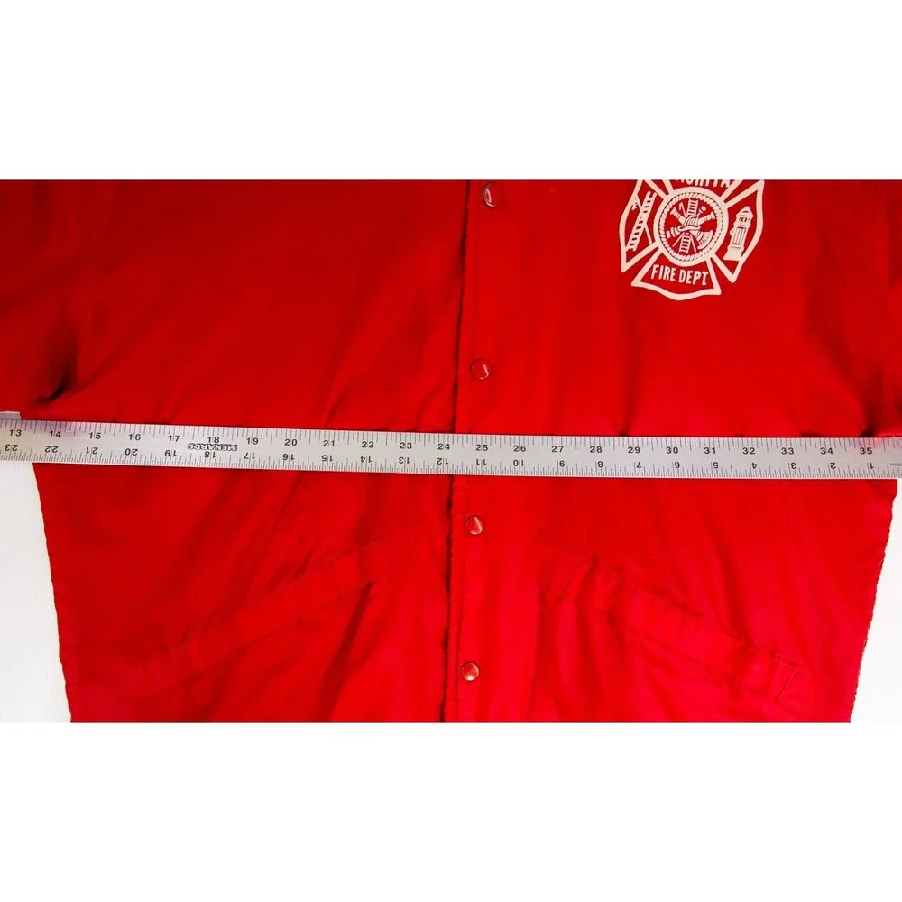 Pla Jac by Dunbrooke Vintage Windbreaker Jacket M Wichita Fire Department Red